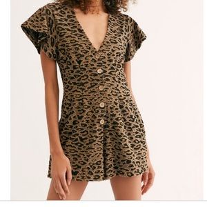 Free People cheetah romper